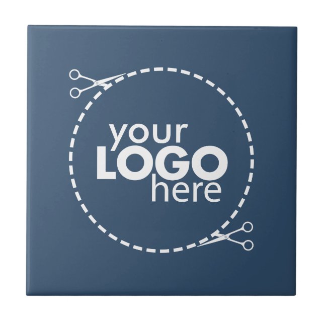 Trend Färg - Seriös blå Logotyp - keramiskt platto Kakelplatta (Framsidan)