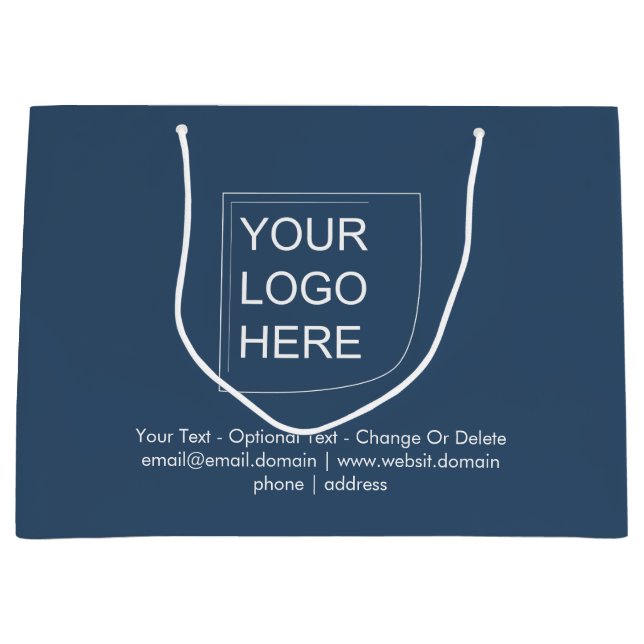 Trend Färg - Serious Blue Large Logotyp Gift-säck (Framsidan)