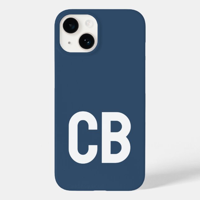 Trend Färg Serious Blue Minimalist Monogram (Baksida)