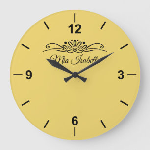 Trend Färg Soft Gult Larme Wall Clock Stor Klocka