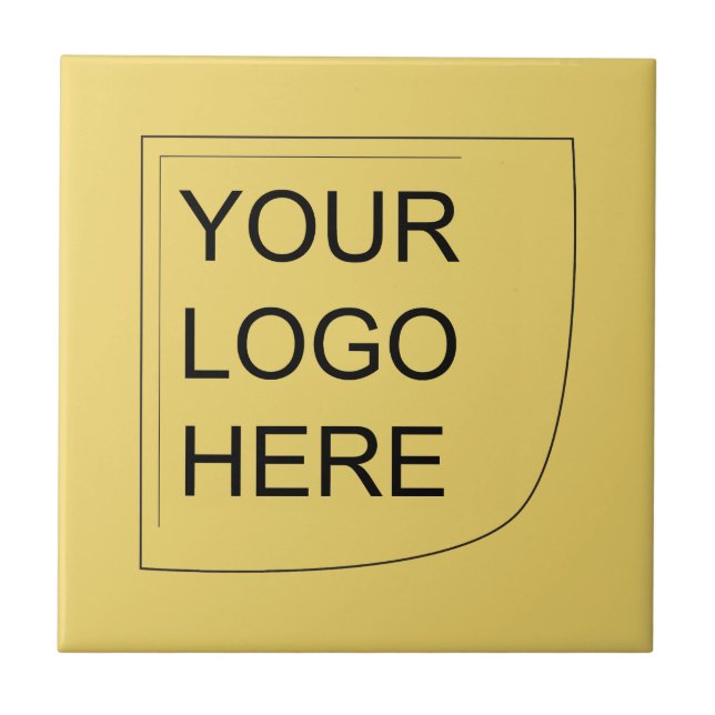 Trend Färg Soft Gult - Logotyp Ceramic Tile Kakelplatta (Framsidan)