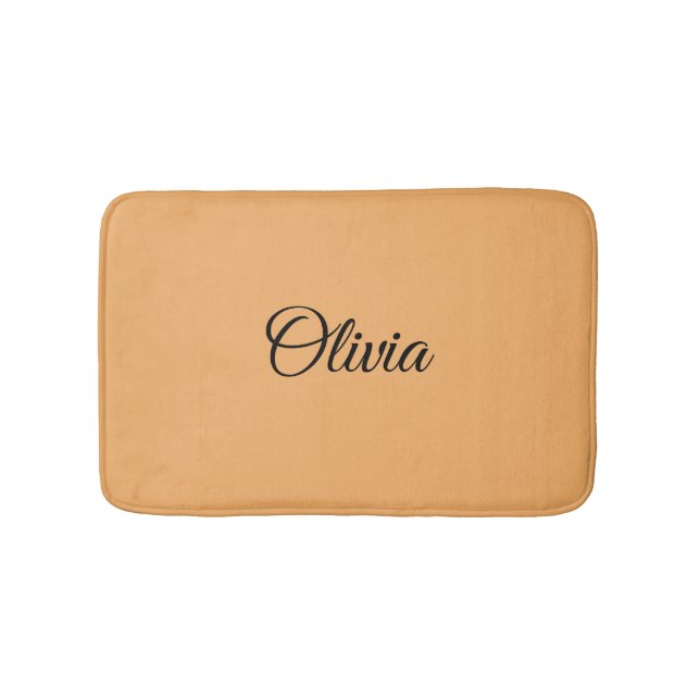 Trend Färg Soft Orange Anpassningsbar Bath Mat Badrumsmatta (Framsidan)