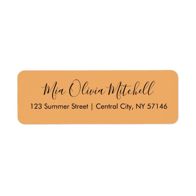 Trend Färg Soft Orange Elegant Adressetiketters Returadress Etikett (Framsidan)