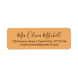 Trend Färg Soft Orange Elegant Adressetiketters Returadress Etikett
