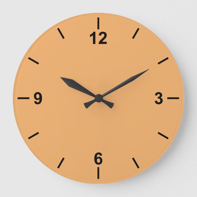 Trend Färg Soft Orange Larme Wall Clock Stor Klocka (Framsida)