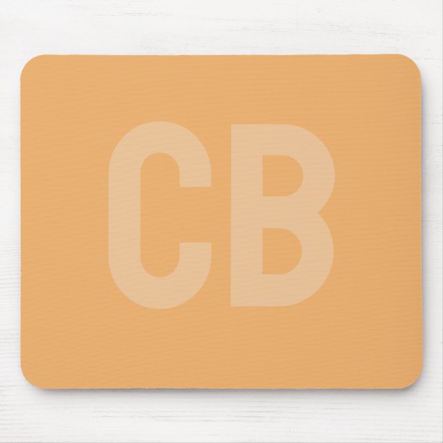 Trend Färg Soft Orange Monogram Mousepad Musmatta (Framsidan)