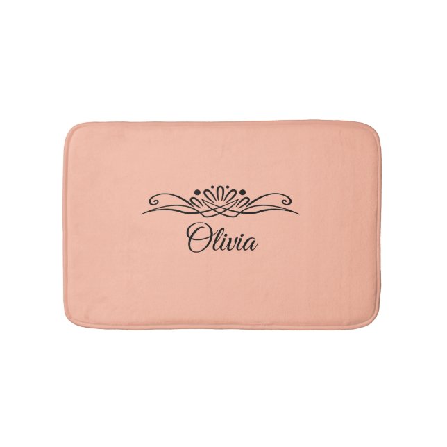 Trend Färg Soft Peach Anpassade Bath Mat Badrumsmatta (Framsidan)