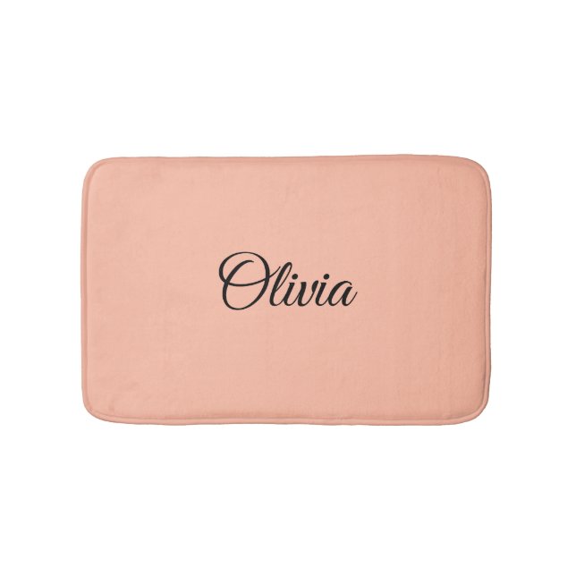 Trend Färg Soft Peach Anpassningsbar Bath Mat Badrumsmatta (Framsidan)