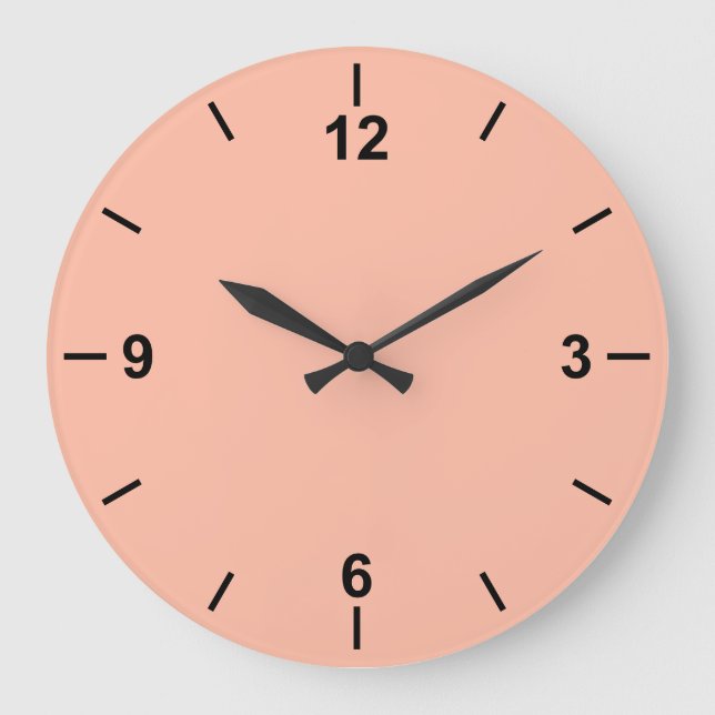 Trend Färg Soft Peach Large Wall Clock Stor Klocka (Framsida)