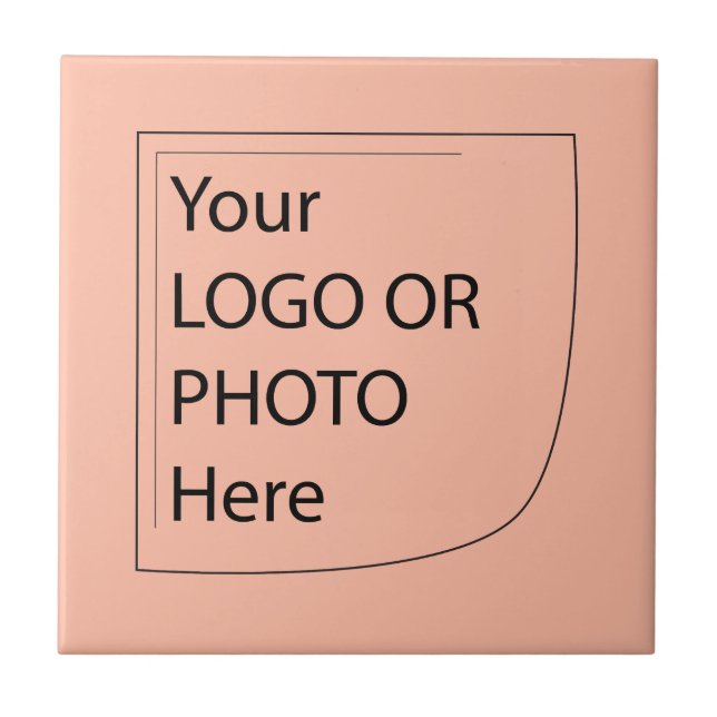 Trend Färg Soft Peach - Logotyp Ceramic Tile Kakelplatta (Framsidan)