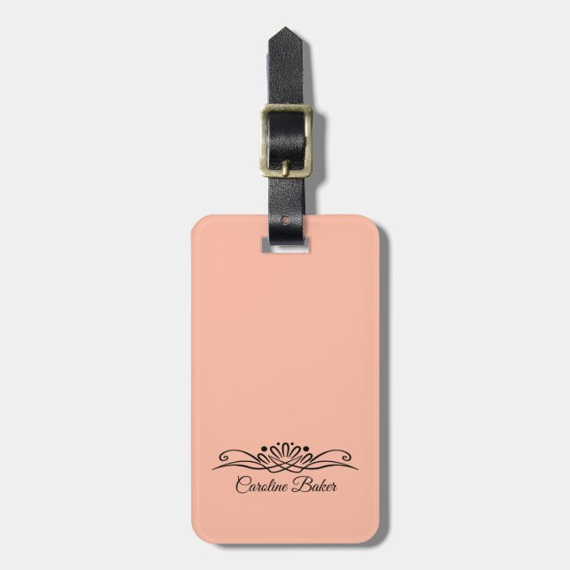 Trend Färg Soft Peach Luggage Tag Bagagebricka (Vertikal Framsida)