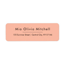 Trend Färg Soft Peach Simple Adressetiketters Returadress Etikett