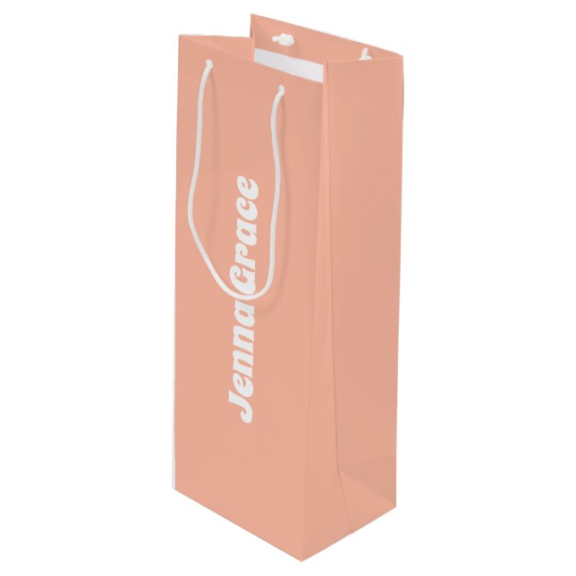 Trend Färg - Soft Peach Vin Gift Bag (Framsidan Vinklad)