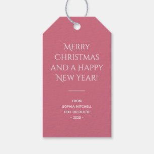 Trend Färg Soft Rosa jul Presentetikett