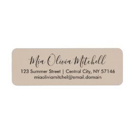 Trend Färg Soft Taupe Elegant Adressetiketters Returadress Etikett