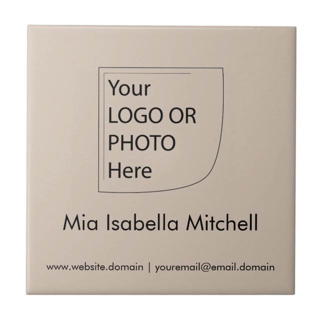 Trend Färg Soft Taupe Logotyp - keramiskt plattor Kakelplatta (Framsidan)