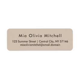 Trend Färg Soft Taupe Modern Adressetiketters Returadress Etikett