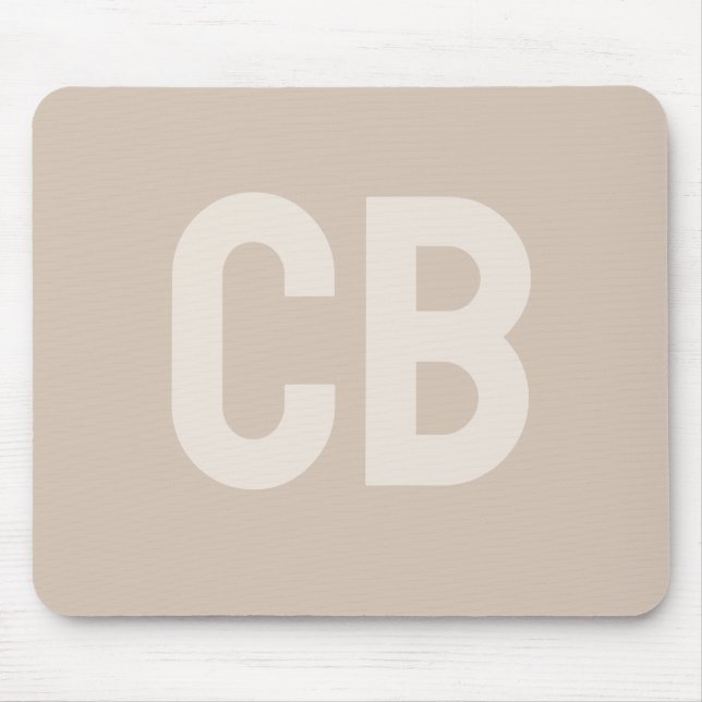 Trend Färg Soft Taupe Monogram Mousepad Musmatta (Framsidan)