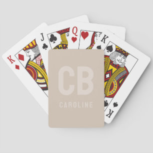 Trend Färg Soft Taupe Monogram-uppspelningskort Casinokort
