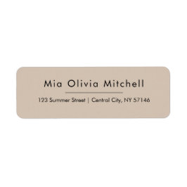 Trend Färg Soft Taupe Simple Adressetiketters Returadress Etikett