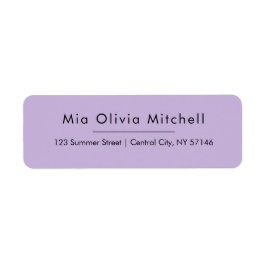 Trend Färg Soft Violet Simple Adressetiketters Returadress Etikett