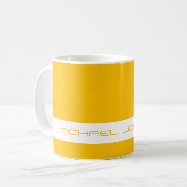 Trend Färg Sunburst Gult - Futuristiska Namn Mugg (Framsida vänster)