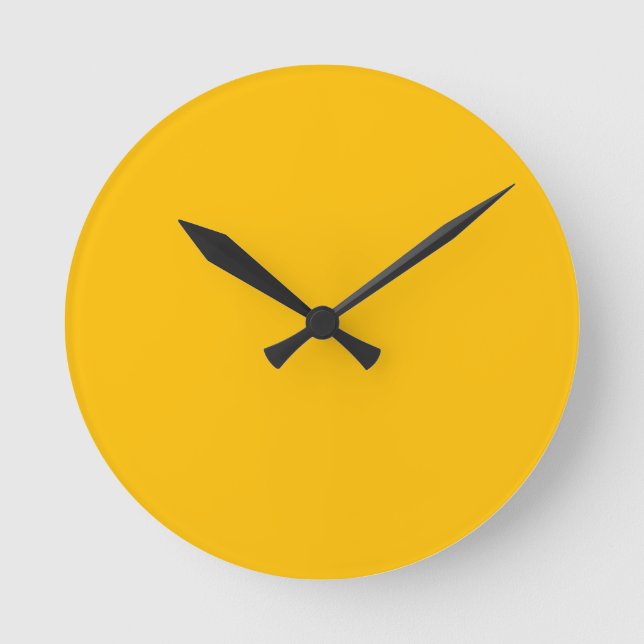 Trend Färg - Sunburst Gult Round Clock Rund Klocka (Framsida)