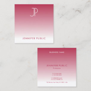 Trend Färg Viva Magenta Monogram Initial Fyrkantigt Visitkort