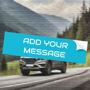 Trend Färg Vivid Cyan Bold Text Bumper Sticker Bildekal