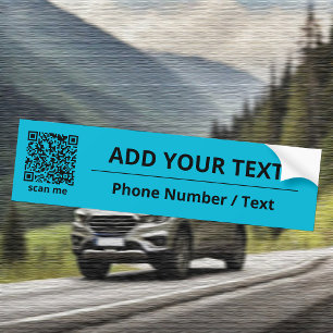 Trend Färg Vivid Cyan QR-kod Bumper Sticker Bildekal