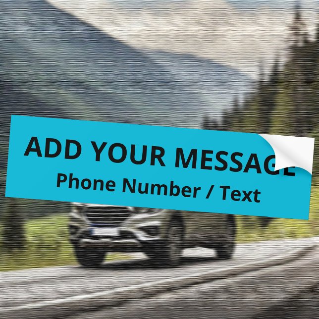 Trend Färg Vivid Cyan Text Bumper-etikett Bildekal (Skapare uppladdad)