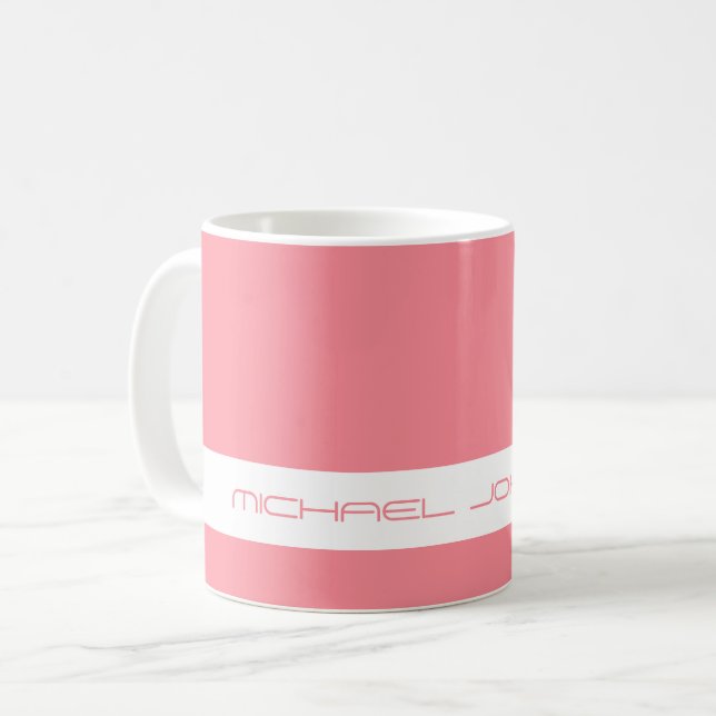 Trend Färg Watermelon Rosa - Futuristiska Namn Mug Kaffemugg (Framsida vänster)