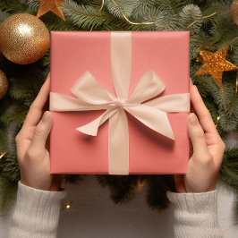 Trend Färger - Coral Sunset Färg - Solid Roll Presentpapper