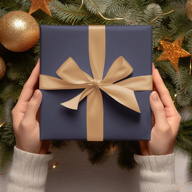 Trend Färger - Navy Blue Färg - Solid Roll Presentpapper (Skapare uppladdad)