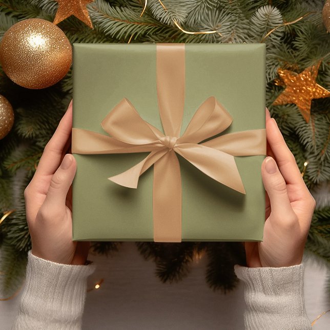 Trend Färger - Oliv grönt Färg - Solid Roll Presentpapper (Skapare uppladdad)