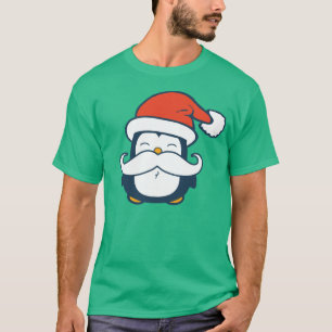 Trend för julpingvinmustasch t-shirt