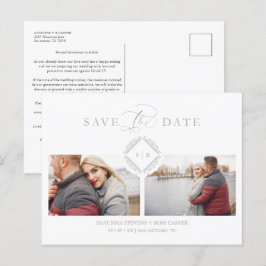 Trend Initials Chic Ornament Sophisticated Wedding Meddelande Vykort