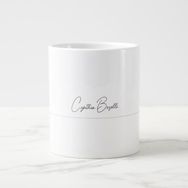 Trend Minimalist Modern Plain Calligraphy-mall Jumbo Mugg (Framsidan)