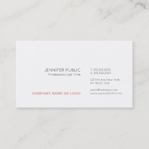 Trend Modern Elegant Minimalistic White Plain Visitkort