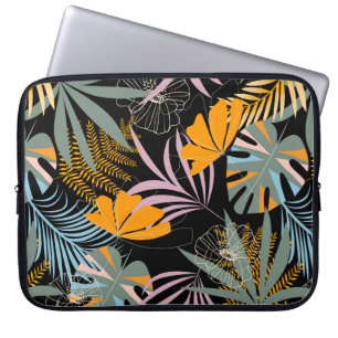 Trend seamless tropical mönster with bright lövs laptop fodral