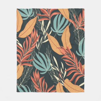 Trend seamless tropical pattern with bright yellow fleecefilt