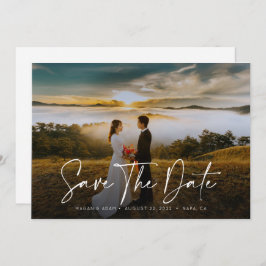 Trend Snyggt Calligraphy with Photo Save the date Spara Datumet