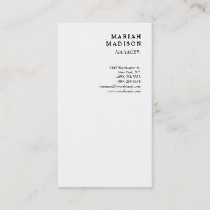 Trend-sofistikerad vit-minimalistisk Chic Visitkort
