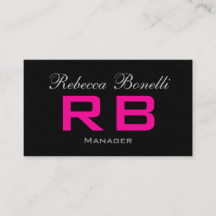Trend Stil Grått Black Rosa Monogram Affärskort Visitkort