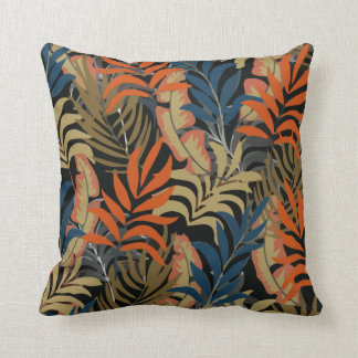 Trend Tropical Mönster Orange Blue Plants Lövs Kudde
