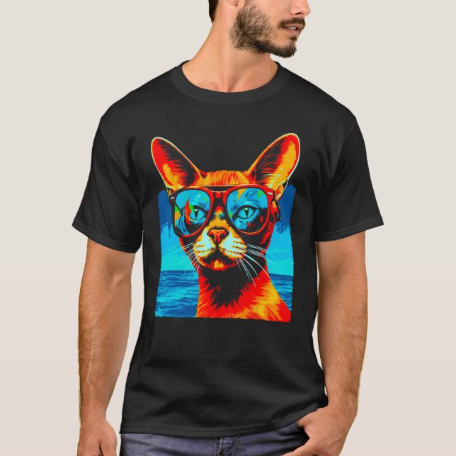 Trendande abessinsk katt t shirt (Framsida)