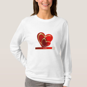 Trendande Kärlek Laddar Röda Hjärtan Anpassad Flic T Shirt