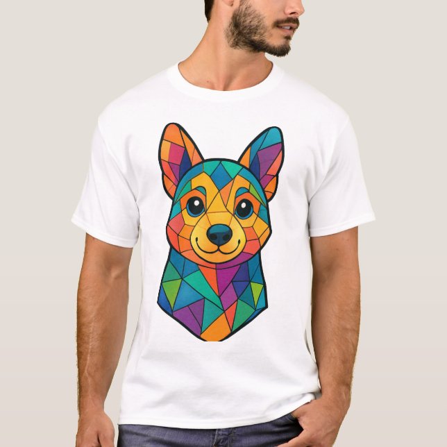 Trender för geometrisk hund t shirt (Framsida)