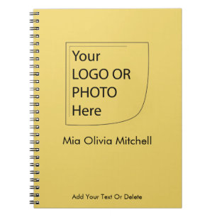 Trendfärg Mjuk Gul - Logotyp/Foto Notisblock Anteckningsbok