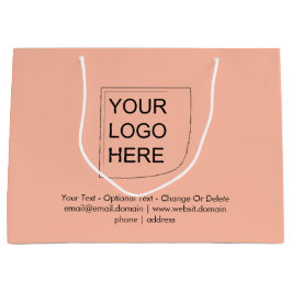 Trendfärg - Mjuk Persika Stor Logotyp Presentpåse